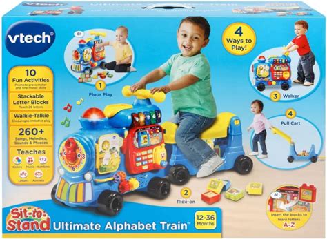 vtech 4 in 1 learning letters train sit to stand walker and ride on caipm