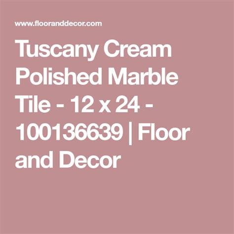 Tuscany Cream Polished Marble Tile 12 X 24 100136639 Floor And
