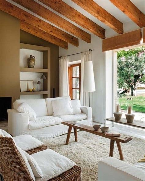 35 Stunning Living Room Design Ideas With Wooden Beams Livingroom