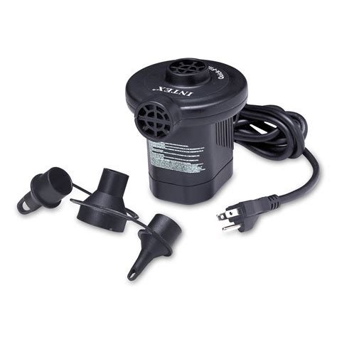 Intex 120v Quick Fill Ac Electric Air Pump With 3 Nozzles Black