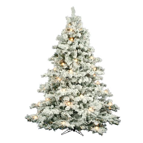 Vickerman Flocked Alaskan 75 White Artificial Christmas Tree With 800