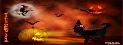 Cute Cat Witch Facebook Cover With Images Halloween Facebook Cover