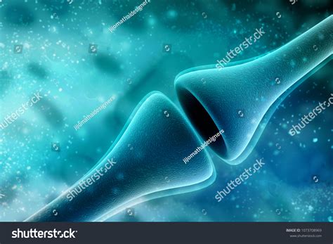 Synapse Neuron Cells Sending Electrical Chemical Stock Illustration