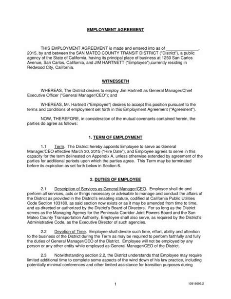 Free 16 Employment Agreement Executive Templates In Pdf