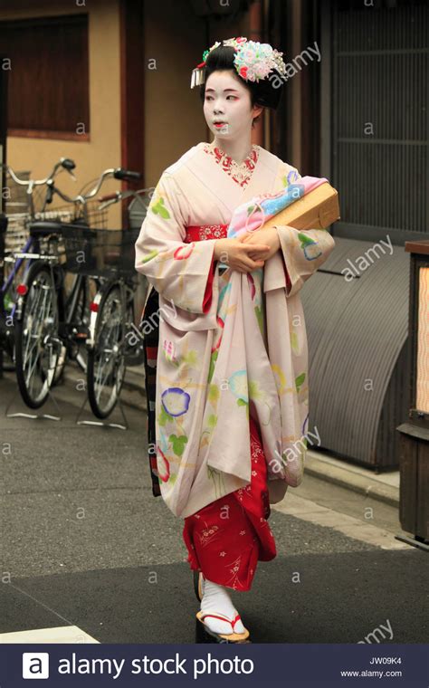 Japan Kyoto Gion Matsuri Festival Maiko Apprentice Geisha Stock