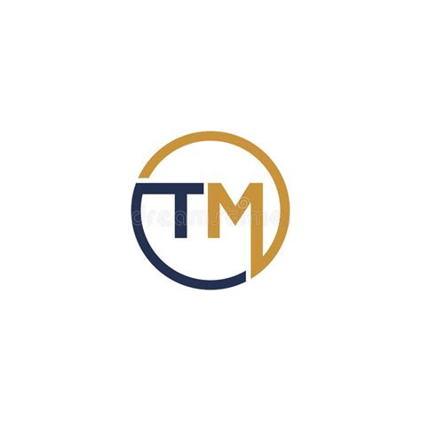Tm Letter Logo Icon Design Template Elements Stock Vector
