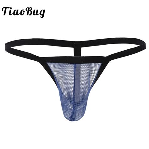 Tiaobug Men Swimwear Sexy Lingerie Underwear See Through G String