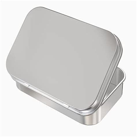 2 Pcs Metal Hinged Tin Box Container Mini Portable Small Storage
