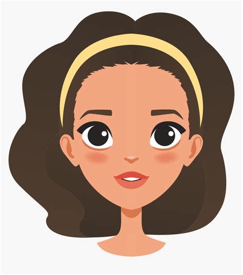 Straight Face Smiling Face Woman Face Animation Hd Png Download