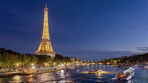 4k Paris Eiffel Tower And Seine River At Dusk Emerics Timelapse