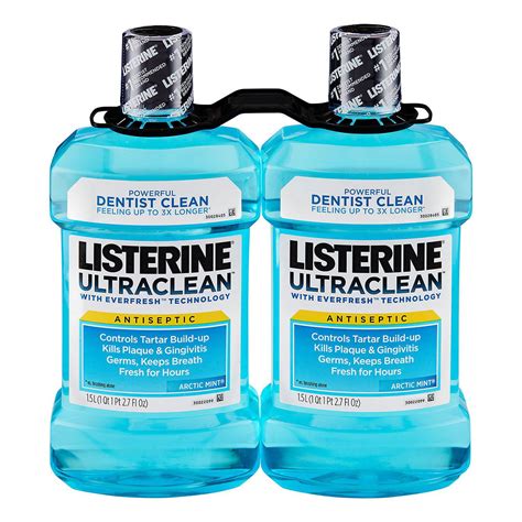 The Listerine Ultraclean Arctic Mint Antiseptic Mouthwash 15l 2pk