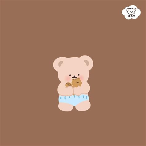 Aesthetic Cute Teddy Bear Cartoon Wallpaper Jules And Val