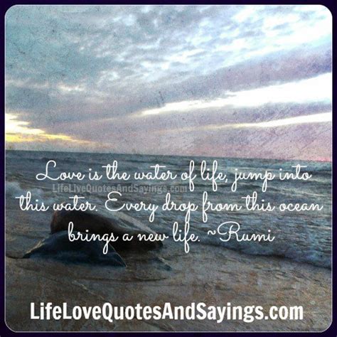 Please pin to save to your favorite pinterest. Love Is The Water Of Life Jump Into This Water. Every Drop From This Ocean Brings A New Life ...
