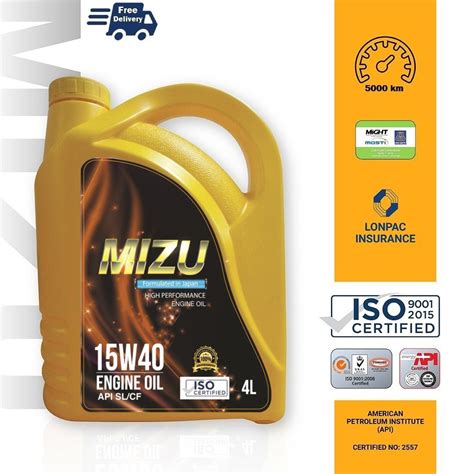 La famille des huiles moteur se découpe en trois catégories distinctes : Mizu Mineral Engine Oil - 15W40 (4L) [Free Mileage Sticker ...
