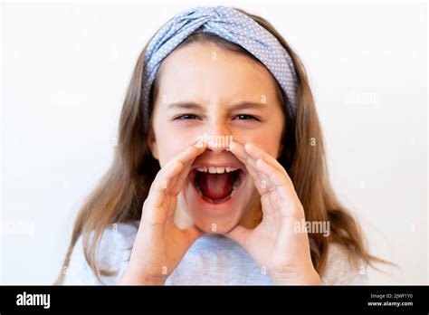 Child Shouting Cupped Hands Hi Res Stock Photography And Images Alamy
