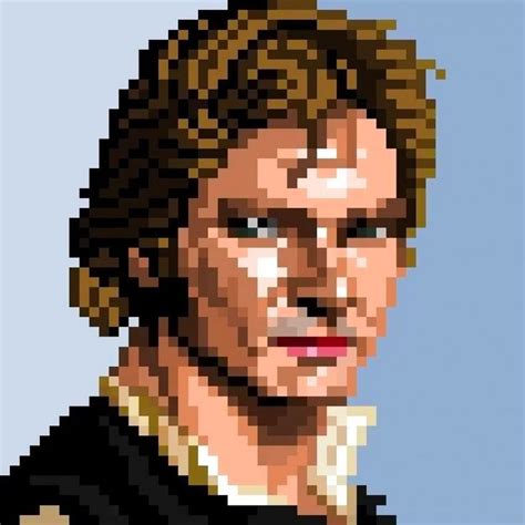 A Pixel Art Portrait Of A Man With Brown Hair