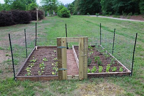 Built a fence around the vegetable garden to keep the deer and animals out. Easy DIY raised garden w/fence... from Katie Bower at # ...