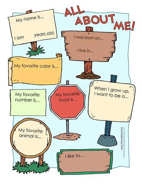 All About Me Worksheet Tims Printables