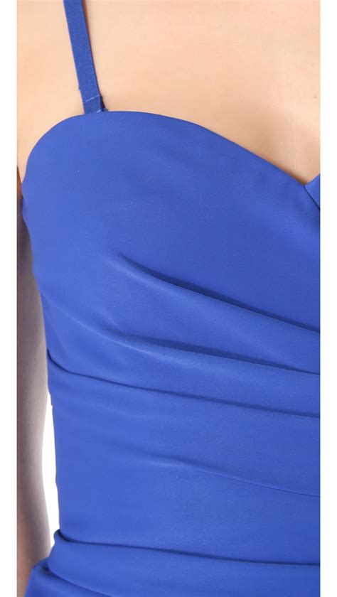 Bcbgmaxazria Strapless Mini Dress In Blue Lyst