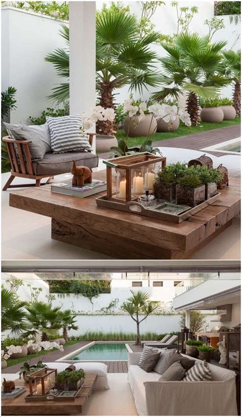 Since you've already planned for the more permanent fixtures, like fireplaces or outdoor kitchens and bars, the rest is just filling in the layout with necessary furniture and fun decor. 10 Terrific Patio Table Decor Ideas for Your Home