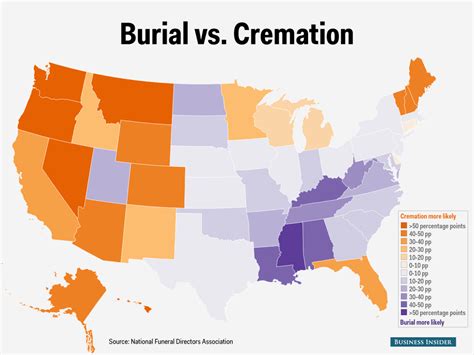 Cremation Vs Burial State Map Business Insider