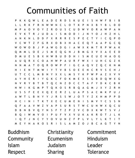 Communities Of Faith Word Search Wordmint