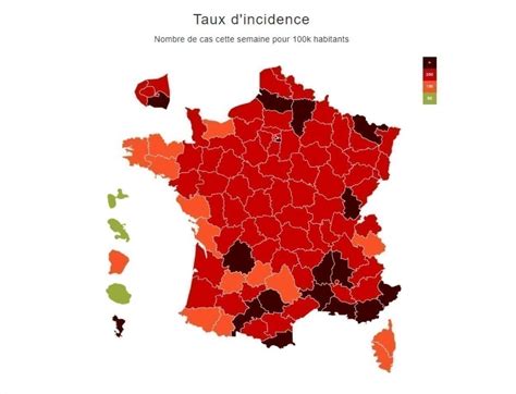 taux d'incidence covid par departement carte coronavirus. Covid-19. Les chiffres sont dans le rouge en Haute-Garonne ...
