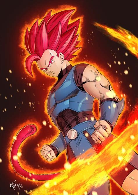 A Cartoon Character With Red Hair And Blue Outfit Holding A Fire Ball
