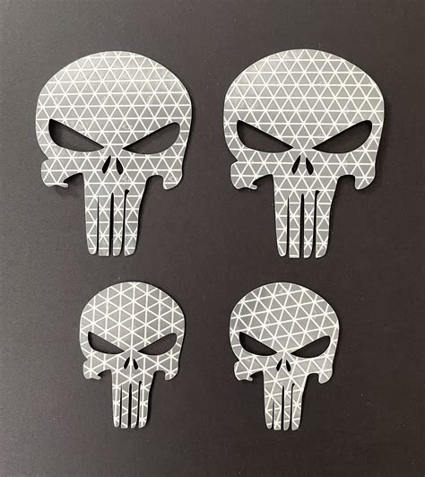 Punisher Skull Reflective Stickers Decals Reflector Pack For Etsy
