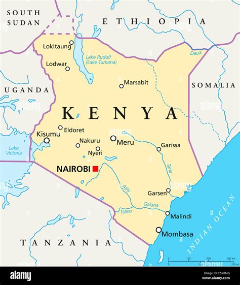 Kenya Map For Powerpoint Major Cities And Capital Cli
