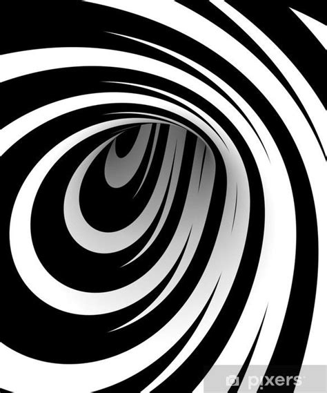 Abstract Black And White Spiral Wall Mural • Pixers® We Live To