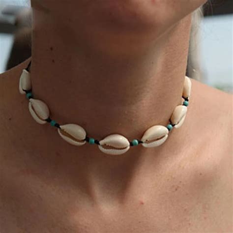 Ethnic Style White Shell Choker Necklaces For Women Handmade Shells