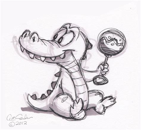 Cartoon Baby Alligator The Ol Sketchbook Animal Sketch