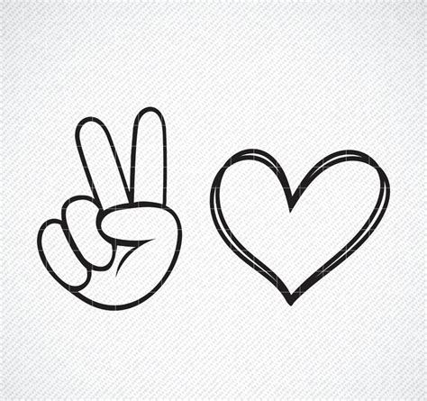 Купить с кэшбэком Peace Love Svg Peace Hand Svg Heart Love Svg Hand