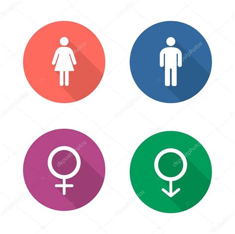 Gender Symbols Flat Design Icons Set — Grafika Wektorowa © Bsd 91648190