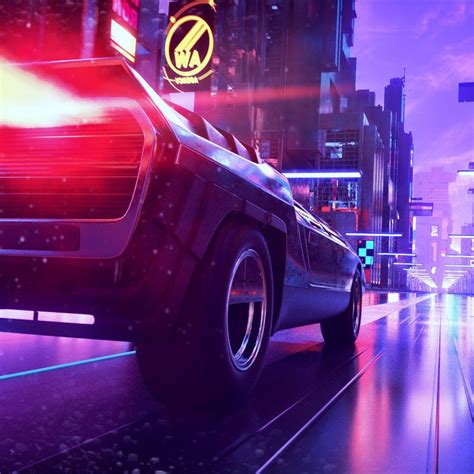 2048x2048 Retrowave Car Ipad Air Hd 4k Wallpapers Images Backgrounds