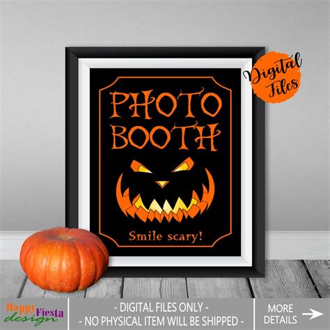 Printable Halloween Photo Booth Sign Halloween Party Etsy