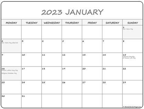 Blank Calendar January 2023 Printable Get Calendar 2023 Update