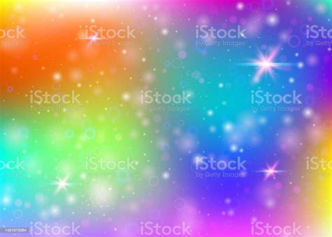 Unicorn Background With Rainbow Mesh Stock Illustration Download
