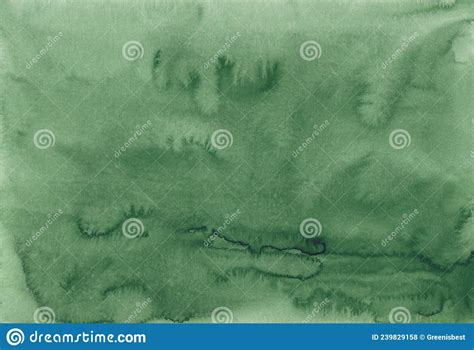 Watercolor Deep Green Background Texture Stains On Paper Stock Photo