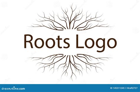 Logo With A Pattern Of Tree Roots Stock Vector Illustration Of