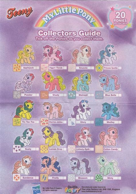 My Little Pony Collectors Guide Pegatinas Bonitas Pósteres Retro