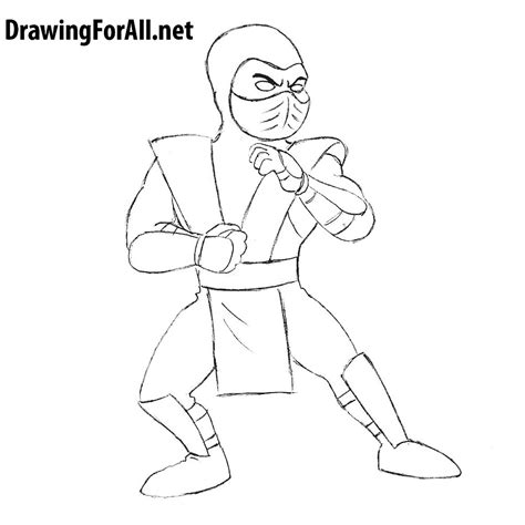 First you have to learn the fundamentals of drawing itself, see the in learning to draw realistically, you will learn to break the human form (or any form) into basic shapes. How to Draw Cartoon Sub-Zero | Drawingforall.net