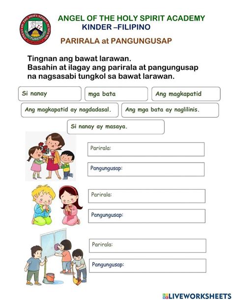 Uri Ng Pangungusap Na Walang Simuno Printable Worksheet Grade 4