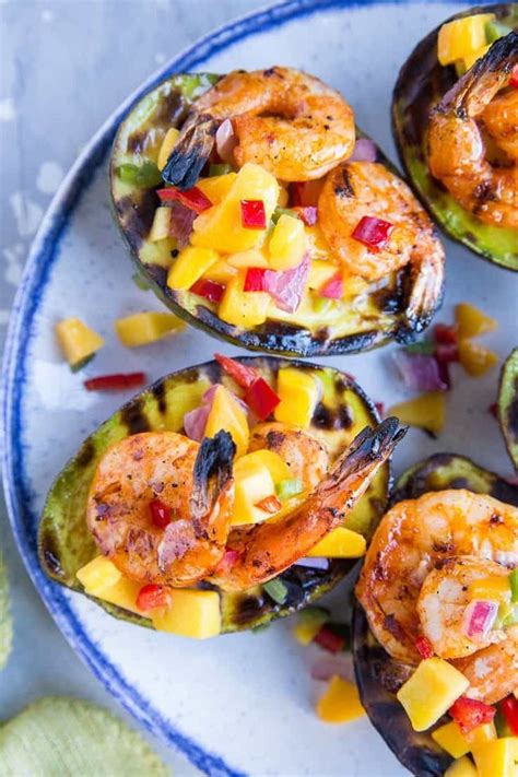 Stuffed Grilled Avocados With Shrimp And Mango Salsa Grilled Avocado