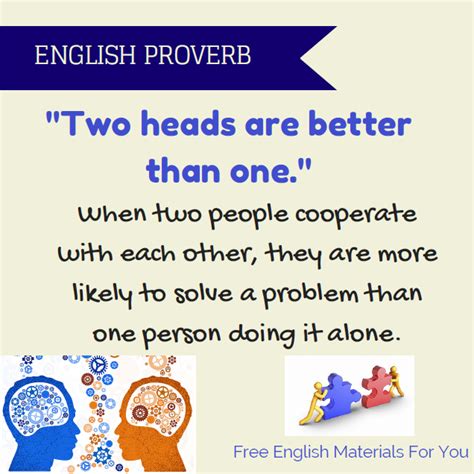 “two Heads Are Better Than One” English Proverb Free English