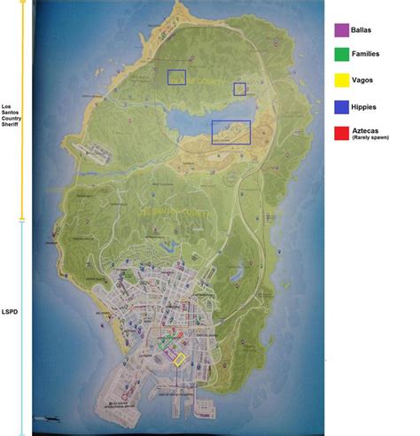 Gta 5 Gang Territories Map And Spawn Places Gta V