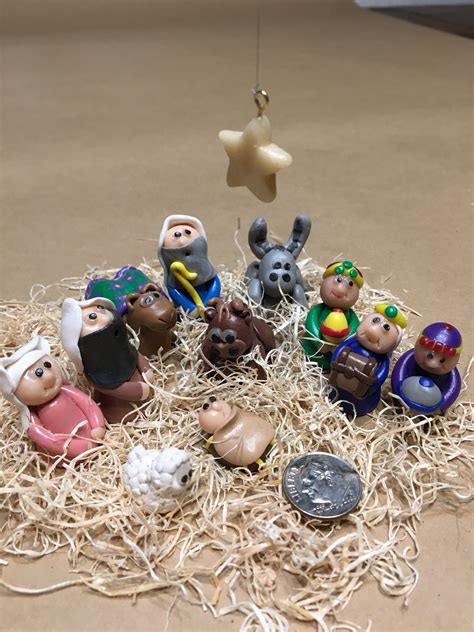 Handmade Polymer Clay Miniature Nativity Set Miniature Etsy