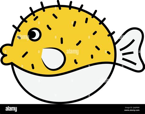 Puffer Fish Icon Design Template Vector Illustration Stock Vector Image