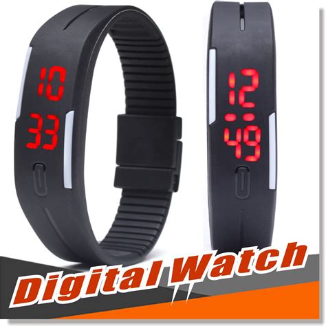 Led Digital Wrist Watch Ultra Thin Outdoor Sports Rectangle Waterproof